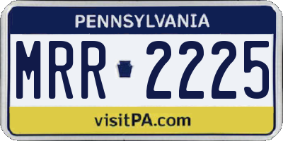 PA license plate MRR2225