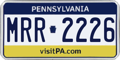 PA license plate MRR2226