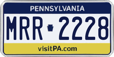 PA license plate MRR2228
