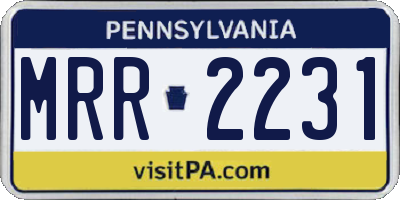 PA license plate MRR2231
