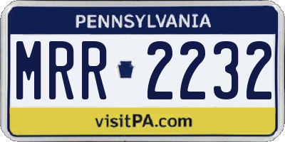 PA license plate MRR2232