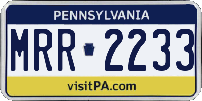 PA license plate MRR2233