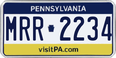 PA license plate MRR2234