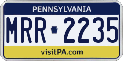 PA license plate MRR2235