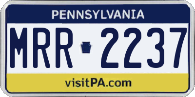 PA license plate MRR2237