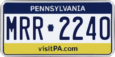 PA license plate MRR2240