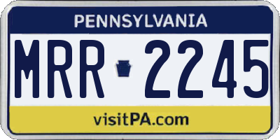 PA license plate MRR2245