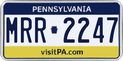 PA license plate MRR2247