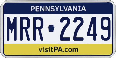 PA license plate MRR2249