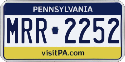PA license plate MRR2252