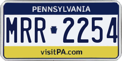 PA license plate MRR2254
