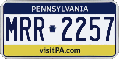 PA license plate MRR2257