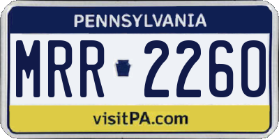 PA license plate MRR2260