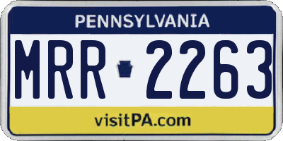 PA license plate MRR2263