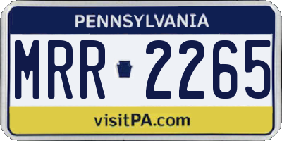 PA license plate MRR2265