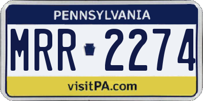 PA license plate MRR2274
