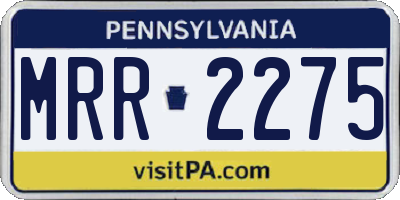 PA license plate MRR2275
