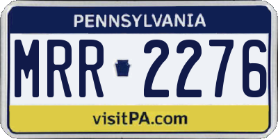 PA license plate MRR2276