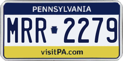 PA license plate MRR2279