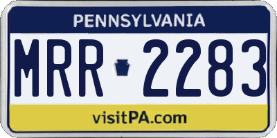 PA license plate MRR2283