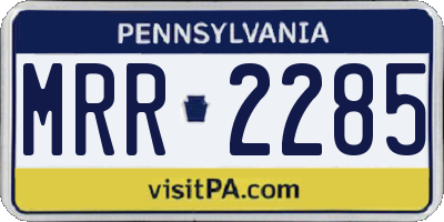PA license plate MRR2285
