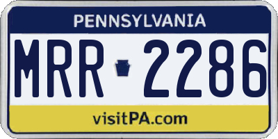 PA license plate MRR2286