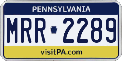 PA license plate MRR2289
