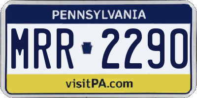 PA license plate MRR2290