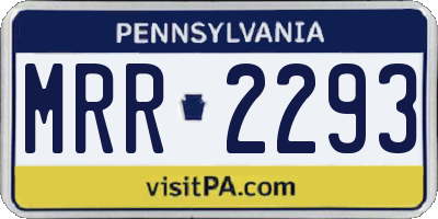 PA license plate MRR2293
