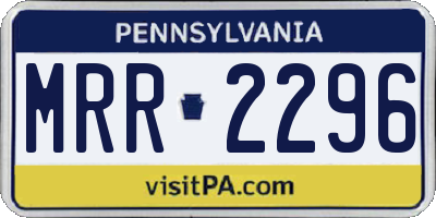 PA license plate MRR2296