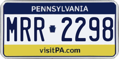 PA license plate MRR2298