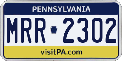 PA license plate MRR2302