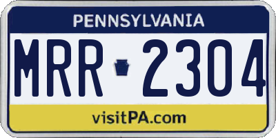 PA license plate MRR2304