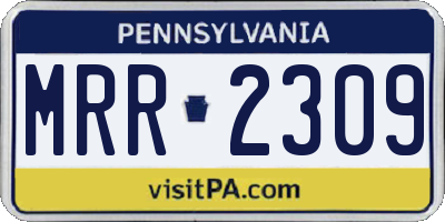 PA license plate MRR2309