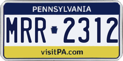 PA license plate MRR2312