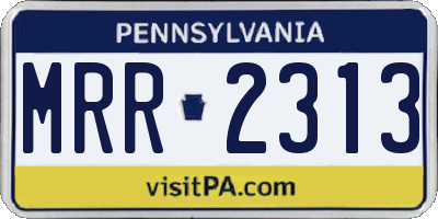 PA license plate MRR2313