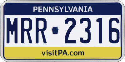 PA license plate MRR2316