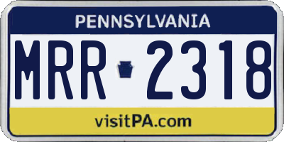 PA license plate MRR2318