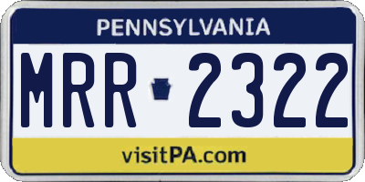 PA license plate MRR2322