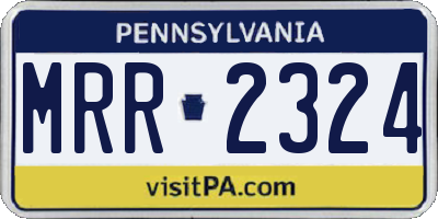 PA license plate MRR2324