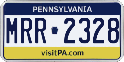 PA license plate MRR2328