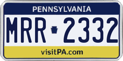 PA license plate MRR2332