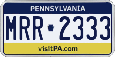 PA license plate MRR2333