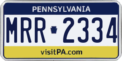 PA license plate MRR2334