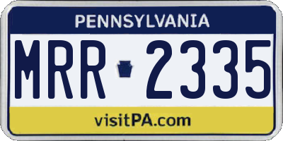 PA license plate MRR2335