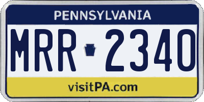 PA license plate MRR2340