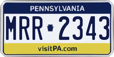 PA license plate MRR2343