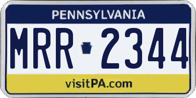 PA license plate MRR2344