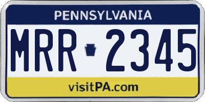 PA license plate MRR2345