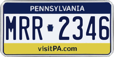 PA license plate MRR2346